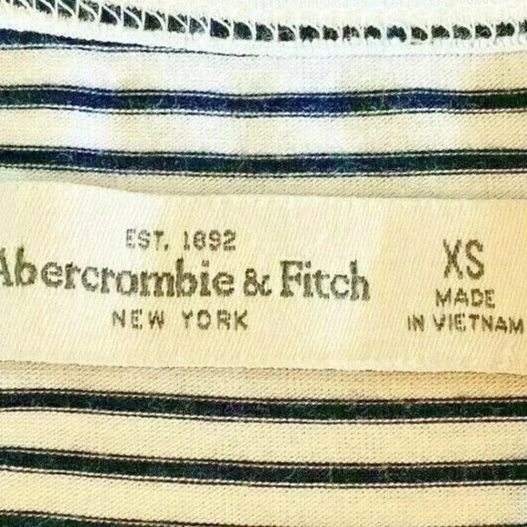ABERCROMBIE & FITCH Women Long Sleeve Pull Over Cold Shoulder Striped Top Sz XS - Picture 12 of 12
